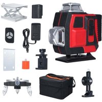 KZQ - 360° Grüner 4D 16 Linien Laser Level, 3° Selbstnivellierender Baustellenlaser, mit Akku und drehbarer Halterung von KZQ