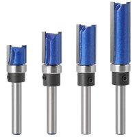 4 Bündigfräser)Set mit 4 Bündigfräsern mit 6-mm-Schaft – mit Starterring oben – Nutfräser für Holz - KZQ von KZQ