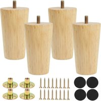 KZQ - 4 Stück Massivholz-Möbelbeine, Holzbeine für Sofa, Ersatz-Möbelbeine aus Holz für Sofa, Bett, Schublade, Sessel, Nachttisch, Schrank (10 cm) von KZQ
