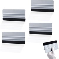 KZQ 5er Pack Rakel mit Filzkante für Auto, Möbelfolie, Fensterfolie, Tönungsfolie, Klebefolie, 10 Stück, schwarz von KZQ