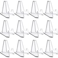 KZQ - 4 × 4 × 5,4 cm) 12er-Pack Acryl-Plattenhalter, rutschfester, transparenter Bilderrahmenhalter, multifunktionaler Präsentationsständer für von KZQ