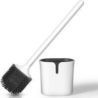 41 x 11 x 7 cm Toilettenbürste, Silikon-Toilettenbürsten, Toilettenbesen, Toilettenbürste und -halter und Tropfschutzsockel, Wand- oder Bodenmontage von KZQ