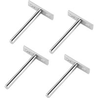 KZQ - 4er-Pack schwebende Regalhalterungen, 10,2 cm, robuste versteckte Halterungen – für Wände, Kamine, Bücherregale, Silber von KZQ