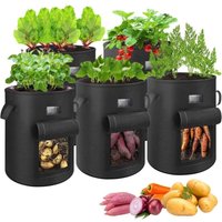 KZQ - 5 Stück Kartoffelpflanzsäcke, 43L Pflanzsäcke Obst Blumen Gemüse Pflanzsäcke mit Stabilem Griff und Sichtfenster für Kartoffeln KZQ - 5 Stück Kartoffelpflanzsäcke, 43L Pflanzsäcke Obst Blumen Gemüse Pflanzsäcke mit Stabilem Griff und Sichtfenster für Kartoffeln von KZQ
