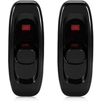 KZQ - 72 x 26,5 x 21 mm, 2 Stück, Nachttischlampenschalter, Lichtschalter mit Kontrollleuchte, Lnline-Schalter für Kleingeräte oder Lampen (schwarz) von KZQ