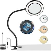 KZQ - 8-fache Lupenlampe mit 72 LEDs in 3 Farben und 10 einstellbaren Helligkeiten, Standlupe zum Zeitunglesen, Kosmetik-Lupenlampe mit Lampe und KZQ - 8-fache Lupenlampe mit 72 LEDs in 3 Farben und 10 einstellbaren Helligkeiten, Standlupe zum Zeitunglesen, Kosmetik-Lupenlampe mit Lampe und von KZQ