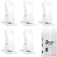 Baby-Kindersicherungsschloss, 5 Stück, selbstklebendes Sicherheits-Türgriffschloss, Sicherheitsschloss, Türstopper, drehbare Griffe, Türhebelschloss Baby-Kindersicherungsschloss, 5 Stück, selbstklebendes Sicherheits-Türgriffschloss, Sicherheitsschloss, Türstopper, drehbare Griffe, Türhebelschloss von KZQ