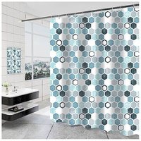 KZQ Blauer Duschvorhang, waschbar und schimmelresistent, stilvolle Polyester-Duschvorhangeinlage mit beschwertem Saum für Badezimmer, Kunststoffringe KZQ Blauer Duschvorhang, waschbar und schimmelresistent, stilvolle Polyester-Duschvorhangeinlage mit beschwertem Saum für Badezimmer, Kunststoffringe von KZQ