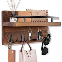 KZQ - Dekorativer Schlüsselhalter zur Wandmontage mit 5 Schlüsselhaken, wandmontiertes Schlüsselbrett für die Wand mit Postschlüsselhalter, hölzerner KZQ - Dekorativer Schlüsselhalter zur Wandmontage mit 5 Schlüsselhaken, wandmontiertes Schlüsselbrett für die Wand mit Postschlüsselhalter, hölzerner von KZQ