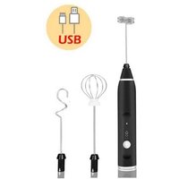 KZQ - Elektrischer Handmilchaufschäumer, Schaummixer-Schneebesen mit wiederaufladbarem USB-3-Geschwindigkeiten, Schaummacher für Latte, Cappuccino, KZQ - Elektrischer Handmilchaufschäumer, Schaummixer-Schneebesen mit wiederaufladbarem USB-3-Geschwindigkeiten, Schaummacher für Latte, Cappuccino, von KZQ