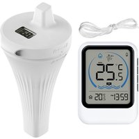 KZQ - Funk-Poolthermometer IP68 schwimmend mit Temperatursensor – LCD-Display – Kabelloses Digitalthermometer für Swimmingpool, Aquarium, Badewanne, KZQ - Funk-Poolthermometer IP68 schwimmend mit Temperatursensor – LCD-Display – Kabelloses Digitalthermometer für Swimmingpool, Aquarium, Badewanne, von KZQ