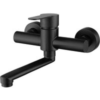 Küchenarmatur zur Wandmontage, Spültischarmatur aus Edelstahl 304, 360° drehbar, Spültischarmatur mit schwarzem Auslauf Küchenarmatur zur Wandmontage, Spültischarmatur aus Edelstahl 304, 360° drehbar, Spültischarmatur mit schwarzem Auslauf von KZQ