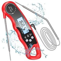 KZQ - Küchenthermometer, sofort ablesbares Kochthermometer mit 102 cm faltbarer Sonde, Hintergrundbeleuchtung und Magnet, digitales Thermometer zum KZQ - Küchenthermometer, sofort ablesbares Kochthermometer mit 102 cm faltbarer Sonde, Hintergrundbeleuchtung und Magnet, digitales Thermometer zum von KZQ
