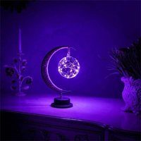 KZQ - LED-Dekolampe, 3D-Tischlampe, magisches Mondlicht, schmiedeeisernes Nachtlicht, Weihnachtsdekoration, Geburtstagsgeschenk (blaue runde Kugel) von KZQ