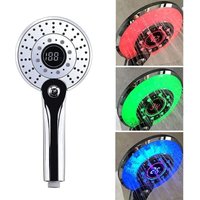 KZQ - LED-Duschkopf, 3 Farben, LED-Duschkopf, Temperaturregelung, Handbrause mit digitaler Temperaturanzeige, wassersparende Dusche, 3 Modi von KZQ