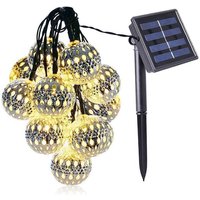 KZQ - LED-Lichterkette mit hohlen marokkanischen Kugeln, 3 m, 20 warmweiße LED-Lichter, Weihnachtsbeleuchtung mit Eisenkugeln, Raumdekoration KZQ - LED-Lichterkette mit hohlen marokkanischen Kugeln, 3 m, 20 warmweiße LED-Lichter, Weihnachtsbeleuchtung mit Eisenkugeln, Raumdekoration von KZQ