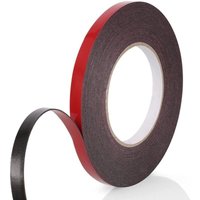 KZQ - Nastro adesivo biadesivo extra forte 1 rotolo (10 mm x 10 m), schiuma pe nera, pellicola rossa, impermeabile e resistente alle alte von KZQ