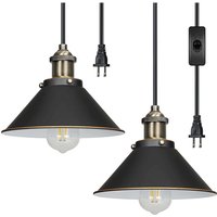 KZQ - Plug-in-Pendelleuchte, Deckenleuchte für den Innenbereich für Küche, Wohnzimmer, Schlafzimmer, Esszimmer, 2er-Pack Plug-in-Pendelleuchten, 4,5 KZQ - Plug-in-Pendelleuchte, Deckenleuchte für den Innenbereich für Küche, Wohnzimmer, Schlafzimmer, Esszimmer, 2er-Pack Plug-in-Pendelleuchten, 4,5 von KZQ