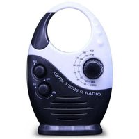 KZQ - Schwarzes wasserdichtes Duschradio, tragbares Mini-AM-FM-Duschradio mit einstellbarer Lautstärke, Radio mit Griff oben, geeignet für von KZQ