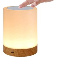 KZQ - Smarte LED-Nachttischlampe mit 3 Helligkeitsstufen, mehrfarbigem Ambientelicht, Timer und Touch-Steuerung von KZQ