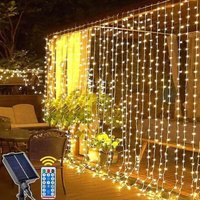 KZQ - Solar-Vorhanglichter für den Außenbereich, 3 m x 3 m, 300 LED-Solarleuchten mit Fernbedienung, 8 Modi, wasserdichte Solar-Wasserfalllichter für KZQ - Solar-Vorhanglichter für den Außenbereich, 3 m x 3 m, 300 LED-Solarleuchten mit Fernbedienung, 8 Modi, wasserdichte Solar-Wasserfalllichter für von KZQ