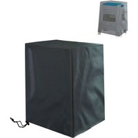 KZQ - Stapelbare Gartenstuhl-Abdeckung, 210D Oxford-Gewebe, wasserdicht, Balkon, Anti-UV/Regen, 68 x 68 x 120 (Schwarz, 2 Stück) von KZQ