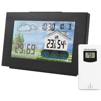 Kabellose Wetterstation, elektronischer Wecker, Schlummerfunktion, digitales Thermometer, Hygrometer, für drinnen und draußen, kabellos mit Alarm, Kabellose Wetterstation, elektronischer Wecker, Schlummerfunktion, digitales Thermometer, Hygrometer, für drinnen und draußen, kabellos mit Alarm, von KZQ
