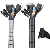 Kabelmanagement für Elektriker, 2er-Pack, flexibles Kabelmanagement, 2 x 3 m, PE-Kabelmanagement, Kabel-Organizer zum Aufbewahren oder Verstecken von von KZQ