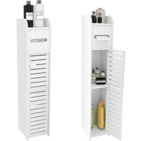 Kleiner Toilettenschrank, Toilettenpapierhalter, Säule, Badezimmerschrank, Schrank, verstellbares Regal, wasserfeste Füße, kleine Räume - 1 STÜCK Kleiner Toilettenschrank, Toilettenpapierhalter, Säule, Badezimmerschrank, Schrank, verstellbares Regal, wasserfeste Füße, kleine Räume - 1 STÜCK von KZQ