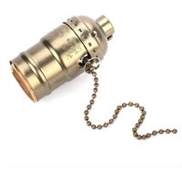 Lampenfassung, Vintage E27-Lampenfassung mit Zugkette, 1-teilige mittelgroße Aluminium-Schraubsockelfassung für Stehlampe und Tischlampe, Lampenfassung, Vintage E27-Lampenfassung mit Zugkette, 1-teilige mittelgroße Aluminium-Schraubsockelfassung für Stehlampe und Tischlampe, von KZQ