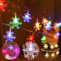 KZQ - Lichterkette mit Schneeflockenmotiv, 6 m, 40 LEDs, 2 monochrome und helle Modi, Lichterkette für den Innenbereich, Dekoration für Weihnachten, KZQ - Lichterkette mit Schneeflockenmotiv, 6 m, 40 LEDs, 2 monochrome und helle Modi, Lichterkette für den Innenbereich, Dekoration für Weihnachten, von KZQ