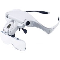 Lupe mit 2 LEDs – Beleuchtete Lupe, Kopflupe zum Lesen, für alle Präzisionsarbeiten, Reparaturen, Nähen, Schmuck, Uhren und Basteln – 5 abnehmbare Lupe mit 2 LEDs – Beleuchtete Lupe, Kopflupe zum Lesen, für alle Präzisionsarbeiten, Reparaturen, Nähen, Schmuck, Uhren und Basteln – 5 abnehmbare von KZQ