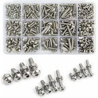 M3 M4 M5 304 Edelstahl-Schrauben- und Muttern-Set – 500 Stück – Sechskantknopf – Schrauben mit Aufbewahrungsbox von KZQ