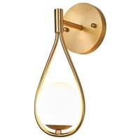 Moderne Wandleuchte mit weißem Glaskugelschirm, E27-Fassung, 1 Glühbirne, Beleuchtungszubehör, Wassertropfen-Wandleuchte für Schlafzimmer von KZQ
