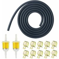 Motorrad-Kraftstofffilter-Set mit 2 Diesel-Kraftstofffiltern und 2 m 8 mm Rasenmäher-Kraftstoffschlauch und 10 Schlauchschellen für Motorrad-Roller, von KZQ