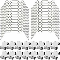 100 Stück Gewächshaus-Verglasungsklammern: Enthält 50 W-Typ-Klammern und 50 Z-Typ-Klammern aus Edelstahl von KZQ