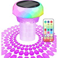 Pool-Chlorschwimmer mit Solarlicht, schwimmender Chlorspender für 1-Zoll- und 3-Zoll-Tabletten, schwimmender Chlorspender mit Fernbedienung und von KZQ