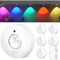 RGB-LED-Strahler, wiederaufladbar, kabellos, mit Fernbedienung, 13 Farben und 1500-mAh-Akku, Dimmer und Timer, für Küche, Schrank und Schlafzimmer, RGB-LED-Strahler, wiederaufladbar, kabellos, mit Fernbedienung, 13 Farben und 1500-mAh-Akku, Dimmer und Timer, für Küche, Schrank und Schlafzimmer, von KZQ
