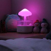 Regenwolken-Luftbefeuchter, Diffusor für ätherische Öle, niedliches pilzförmiges Nachtlicht mit 7 Farbwechseln, Tischbrunnen, Klangwassertropfen für Regenwolken-Luftbefeuchter, Diffusor für ätherische Öle, niedliches pilzförmiges Nachtlicht mit 7 Farbwechseln, Tischbrunnen, Klangwassertropfen für von KZQ