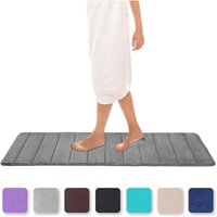 Saugfähige und rutschfeste Badematte aus Memory Foam Waschbar, Memory Foam, 40 x 120 cm - grau - graue Matte Saugfähige und rutschfeste Badematte aus Memory Foam Waschbar, Memory Foam, 40 x 120 cm - grau - graue Matte von KZQ