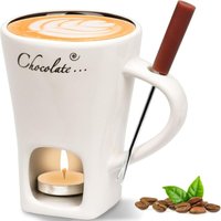 Schokoladenfondue-Sets, 130 ml Schokoladenfondue-Becher, Keramik-Schokoladenschmelzbecher mit Gabel, Mehrzweck-Fondue-Topf für Süßigkeiten und von KZQ