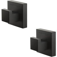 Schwarze Handtuchhaken (2er-Pack) Schwarze selbstklebende Wandhaken Badezimmer- und Küchenhaken Badezimmerhaken Küchenhandtuchhaken Klebehaken - KZQ von KZQ