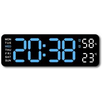 Schwarze Muschel Eisblau Große Digitale Wanduhr mit Einstellbarer Helligkeit led Digitaluhr Schwarze Muschel Eisblau Große Digitale Wanduhr mit Einstellbarer Helligkeit led Digitaluhr von KZQ