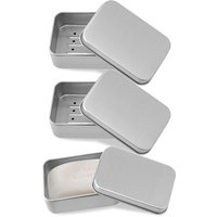 Seifenschale aus Aluminium, 3 Seifenhalter mit abnehmbarem Abtropfgestell, Metallbox für Zuhause oder unterwegs von KZQ