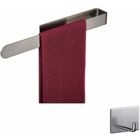Selbstklebender Handtuchring für Badezimmer, Küche, Handtuchhalter, Stange zum Aufkleben an die Wand, Edelstahl, mattschwarz, langer Typ mit Haken 2 Selbstklebender Handtuchring für Badezimmer, Küche, Handtuchhalter, Stange zum Aufkleben an die Wand, Edelstahl, mattschwarz, langer Typ mit Haken 2 von KZQ