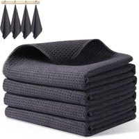 Set mit 4 supersaugfähigen Mikrofaser-Küchentüchern, perfekt zum Reinigen und Abwaschen von Geschirr, gewebtes Design Set mit 4 supersaugfähigen Mikrofaser-Küchentüchern, perfekt zum Reinigen und Abwaschen von Geschirr, gewebtes Design von KZQ
