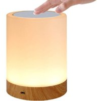 Smarte LED-Nachttischlampe mit 3 Helligkeitsstufen, mehrfarbigem Ambientelicht, Timer und Touch-Steuerung von KZQ