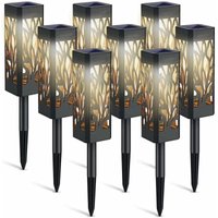 Solar-Gartenleuchten für den Außenbereich – Set mit 6 Solarlaternen mit warmweißem Licht – wasserdicht IP65 – automatisches Ein-/Ausschalten von KZQ