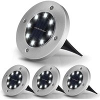 Solarleuchte Außen, 8 LED Solar Gartenleuchte 3000K Warmweiß Wasserdicht IP65, Einbau-LED Außenstrahler, für Außen, Garten, Terrasse, Rasen, Hof von KZQ