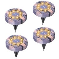 Solarleuchten für den Garten im Freien, 4er-Pack 8 solarbetriebene, wasserdichte LED-Bodenleuchten, Landschaftsbeleuchtung für Rasen, Gehwege und von KZQ